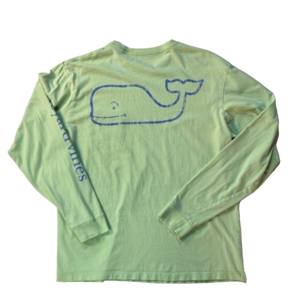 Vineyard Vines T-Shirt Men's Small Green Long Sleeve Graphic Tee Crew Ne…